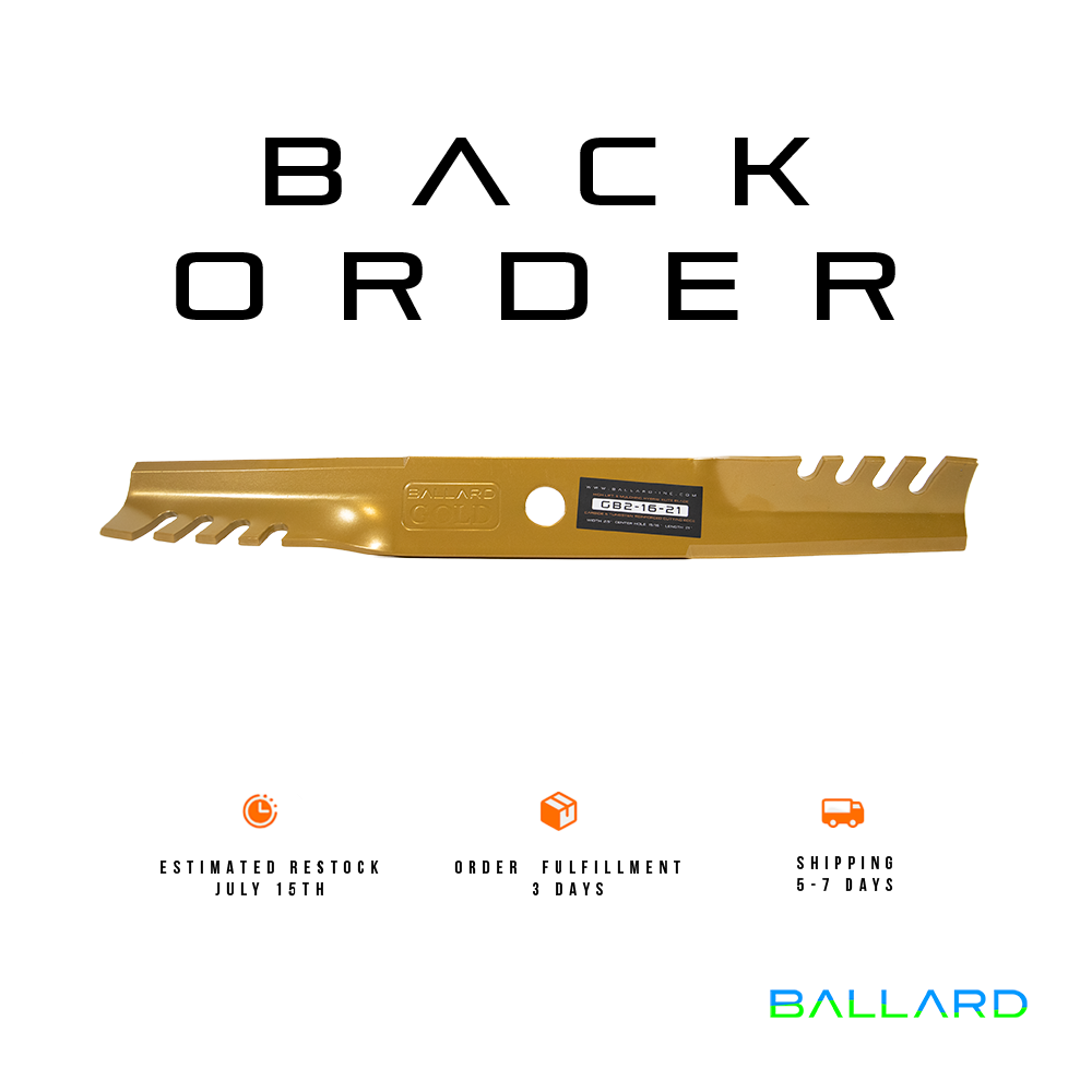 GOLD Hybrid  Mower Blades: 21" Long,  2.5" Wide,  5/8" Center Hole,  Thickness- .250"(Three Blades) image number null